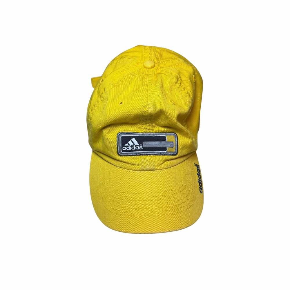 Vintage Adidas Yellow and Navy Blue Embroidered Logo Baseball Cap